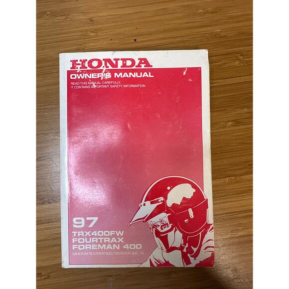 Honda Owner's Manuel 97 TRX400FW FOURTRAX FOREMAN 400 - Picture 1 of 4